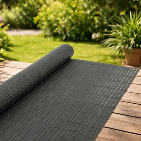 Umelá PVC rákosová rohož/zástena BestBerg BBGD-153G / 1,5 × 3 m / sivá