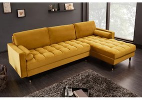 Rohová sedacia súprava 40277 Cozy - Zamat Žltá  - Komfort-nábytok