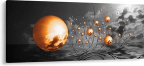 Obraz oranžových abstraktných gulí (120x50 cm)