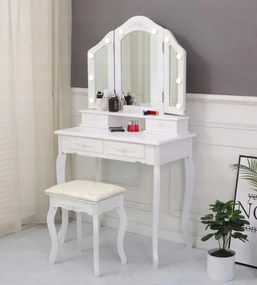 Bestent Toaletný stolík s LED zrkadlom Viktória White