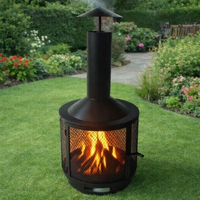 Záhradný krb BestBerg OH-75 / oceľ / čierna
