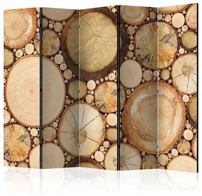 Paraván - Wood grains II [Room Dividers] Veľkosť: 225x172, Verzia: Jednostranný