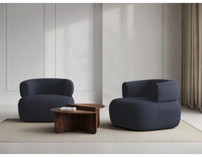 Tmavomodré kreslo z textílie buklé Jenny – Micadoni Home