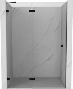 Mexen, Mexen Lunar ľavé výklopné sprchové dvere 135 cm, transparentné, čierne - 834-135-000-70-00-L
