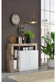 Komoda LENOR biela/hnedá