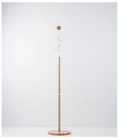 Stojací vešiak z masívneho dubového dreva s bielym detailom Gazzda Hook