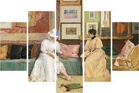 Obraz - William Merritt Chase, A Friendly Call, reprodukcia (150x105 cm)