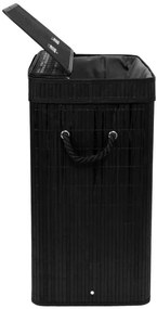 Kôš na bielizeň 100 l bambusový čierny