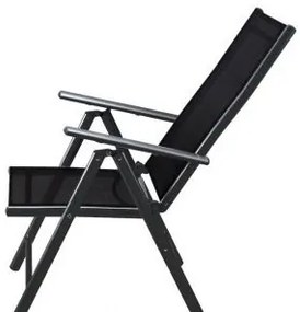 InternetovaZahrada - Hliníkový set 2 kresiel - čierne