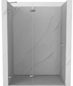 Mexen, Mexen Lunar ľavé výklopné sprchové dvere 130 cm, transparentné, chróm - 834-130-000-01-00-L