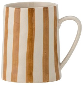 Okrovo žlto-biely hrnček z kameniny 440 ml Begonia – Bloomingville