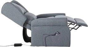 TV kreslo ušiak STILO PLUS s elektrickým polohovaním — látka, sivá, nosnosť 130 kg