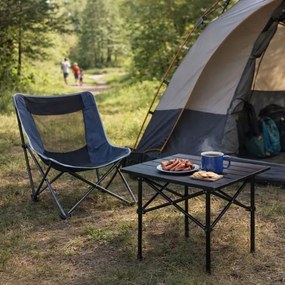 Skladací turistický, kempingový stolík - čierny stolík na piknik Šírka: 55 cm | Dĺžka: 95 cm