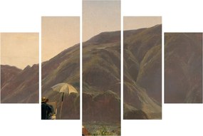 Obraz - Jules Coignet, View of Bozen with a Painter, reprodukcia (150x105 cm)