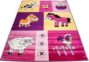 Detský koberec Happy Farma fialová