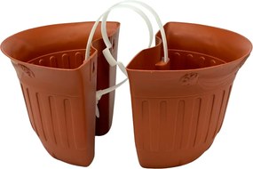 BAMA Nástěnný kvetináč Gerla, sada 2 ks, farba terracotta