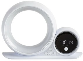Rabalux 76109 dekoratívna stolná lampa Wakeway, s reproduktorom, RGB, hodinami a budíkom