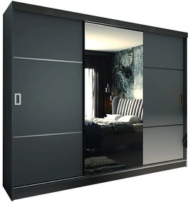 Skriňa Retro 200 3L grafit / dvierka čierna