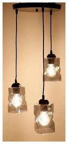 Čierne závesné svietidlo so skleneným tienidlom Felis - Candellux Lighting