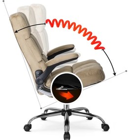 Vintino kancelárska otočná stolička JACOB s chrómovými nohami bežová