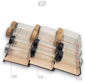Sada 16ks koreničiek BLACK 80ml + 4ks organizér na koreničky VASKY (nízky) + sada 24ks štítkov
