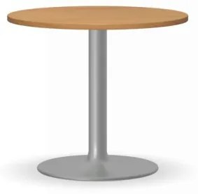 Konferenčný stolík ZEUS II, priemer 600 mm, sivá podnož, doska buk