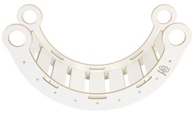 Biela/sivá hojdačka z borovicového dreva 39x75x38 cm Montessori – Meowbaby