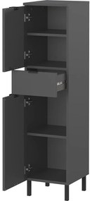 Antracitová vysoká/úzka kúpeľňová skrinka 30x120 cm Arcena – Germania