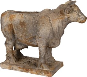 Šedý antik dekoračný kvetináč Cow Brocante - 36*15*28 cm