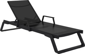 TROPIC ARM záhradné lehátko black/black