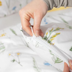 Goldea bavlnené posteľné obliečky duo - slovenská lúka so žltou 140 x 200 a 70 x 90 cm