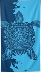 Rýchloschnúca XXL plážová osuška OCEVA modrá 150 x 210 cm, 100% mikrovlákno