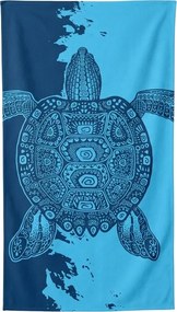 Rýchloschnúca XXL plážová osuška OCEVA modrá 150 x 210 cm, 100% mikrovlákno