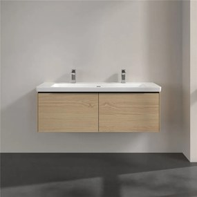 VILLEROY &amp; BOCH Subway 3.0 závesná skrinka pod umývadlo, 2 zásuvky, s LED osvetlením, 1272 x 478 x 429 mm, Nordic Oak, C601L1VJ