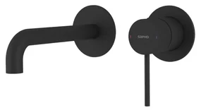 Sapho Sapho, ULTRASAN 2-prvková podomietková umývadlová batéria, hubica 20cm, čierná mat, UT018VB