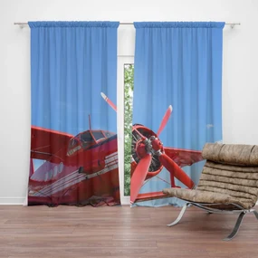 Sablio Záves Červené lietadlo: 2ks 140x250cm