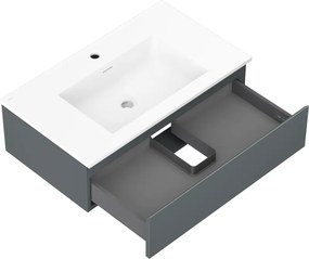 Mexen Orio, kúpeľňová skrinka 80 cm s umývadlom Otis, 1 zásuvka, grafitová matná/biela matná, 91A10-08023-1-BF66-W18M01