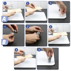 Sada 2 sklenených krytov na sporák v bielo-zlatej farbe Wenko Marble, 52 x 30 cm