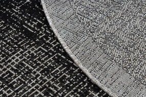 Koberec SIZAL FLOORLUX kruh 20401 Ramka čierny/strieborný