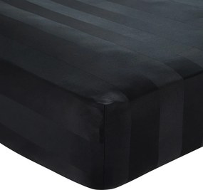 Čierna napínacia saténová plachta 150x200 cm So Soft Satin Stripe – Catherine Lansfield