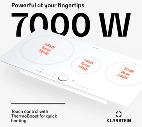 Klarstein Delicatessa 80, vstavaná indukčná varná doska, 3 zóny, 6000 W, Paella zóna, sklokeramika