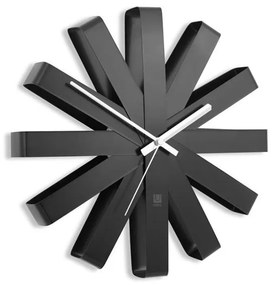 Nástenné hodiny RIBBON 30 cm čierne 