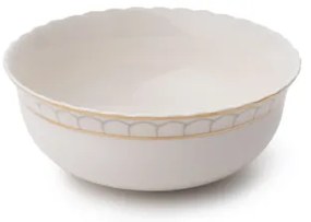 24-dielna jedálenská súprava, biela so zlatými detailmi, porcelánová