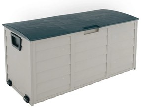Záhradný úložný box, sivý/zelený, KORTEZ