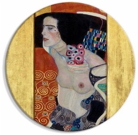Artgeist Okrúhlý obraz - Judith II, Gustav Klimt - Abstract Portrait of a Half-Naked Woman Veľkosť: 60x60