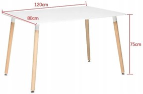 TRENDIE Jedálenský stôl SCANDI 120x80 biely