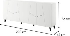 Komoda Etna 200 cm biela