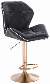 LuxuryForm DESIGN Barová stolička MILANO MAX na zlatom tanieri - čierna