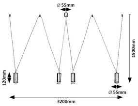 Rabalux 73038 - Luster na lanku SENOBIA 4xGU10/5W/230V pavúk
