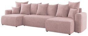 Rohová sedačka Denia U (púdrovo ružová). Akcia -20%. Vlastná spoľahlivá doprava až k Vám domov. 1133147